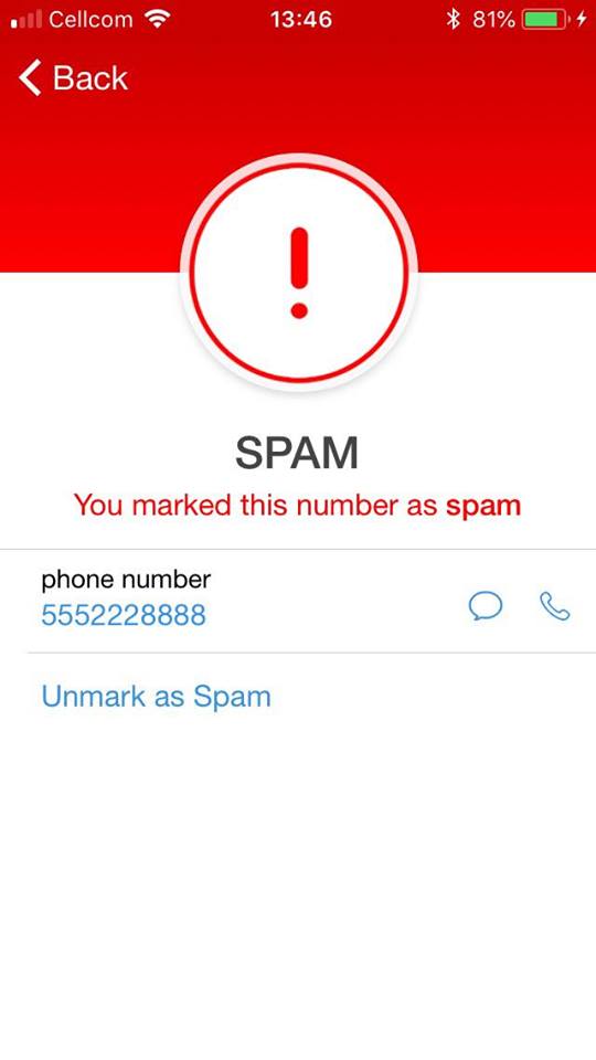 how to remove number from spam list on iphone